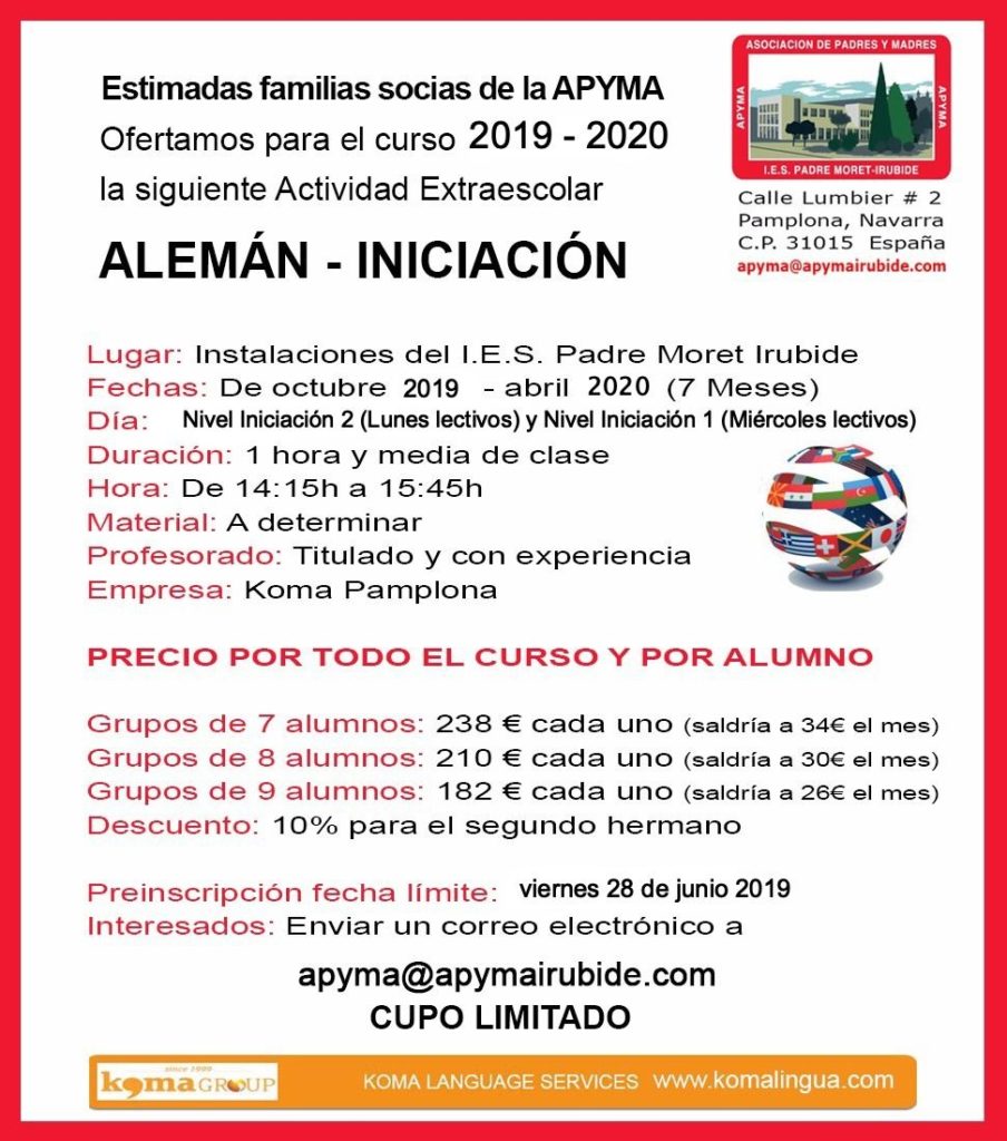 ALEMÁN INICIACIÓN APYMA IRUBIDE